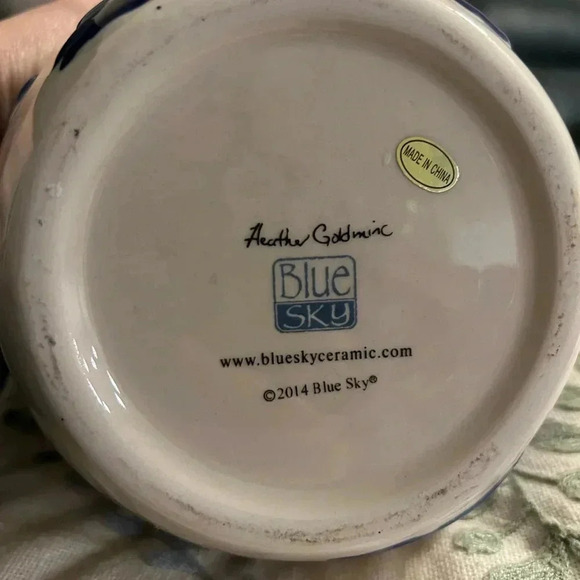 Heather Goldminc Blue Sky Clayworks Blue and White Teapot - Picture 10 of 10